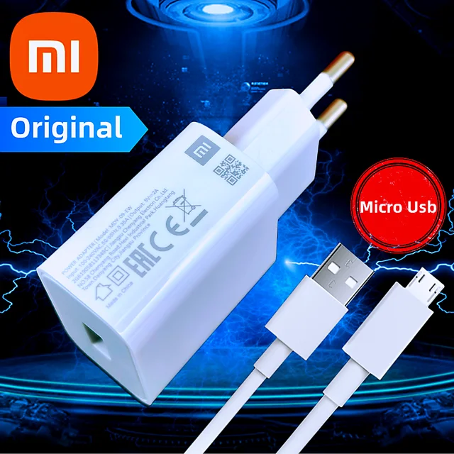 Xiaomi Phone Charger Original 10W EU Usb Wall Adapter for Mi A2 Lite Redmi 12C 4X 6 Pro 6A 9A 10A Note 6 7 Micro Usb Cable. 