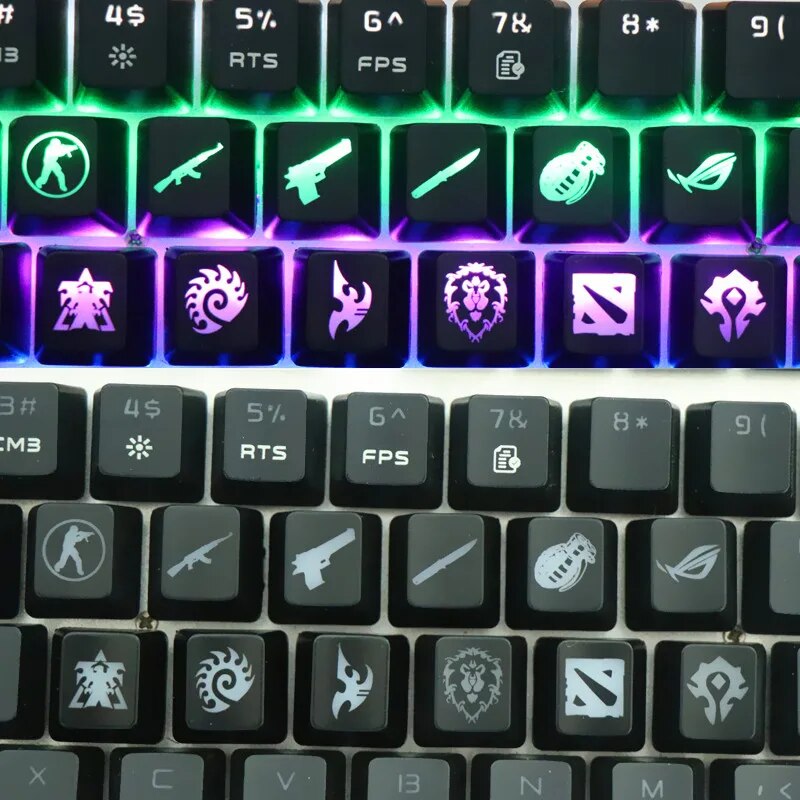 CS GO Gaming Keycaps Custom ABS Backlit Keycap For World Of Warcraft DOTA Gaming Key Caps For Mechanical Keyboard Key Cap