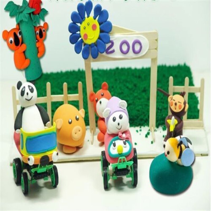 【happy one】32 Mixed Color Bake Polymer Set Soft Polymer Clay Modelling Moulding DIY Toys for Children Model Animals. 