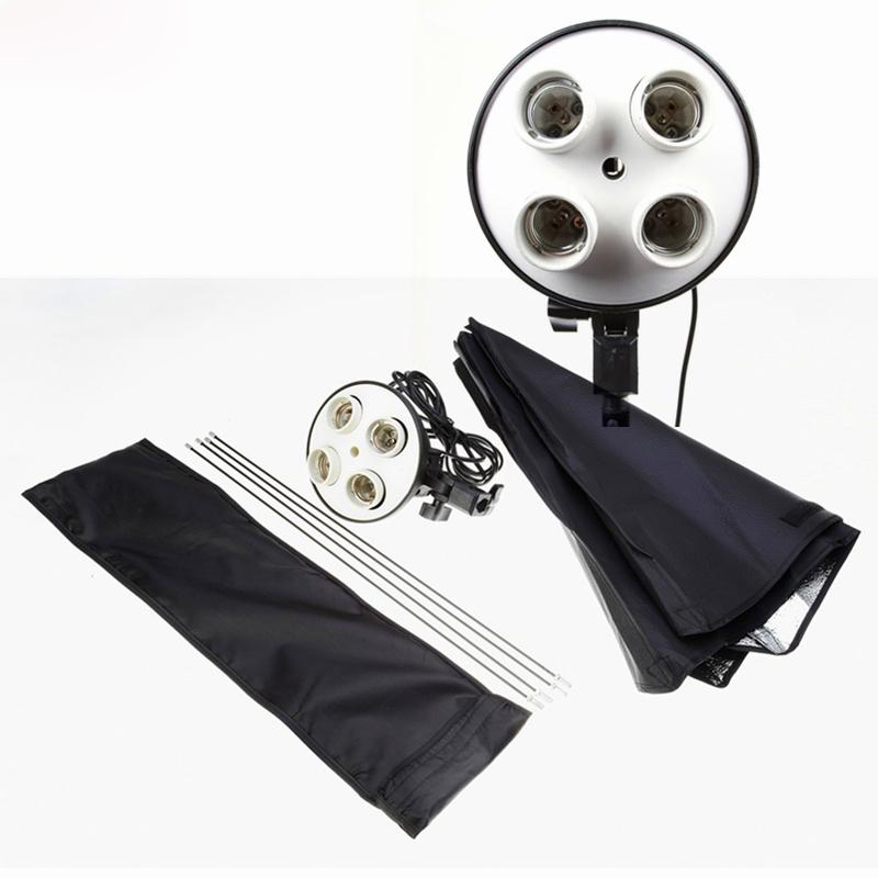 Studio Softbox Light Kit with 4in1 E27 Lamp Holder with 50*70cm Softbox & Stand. 