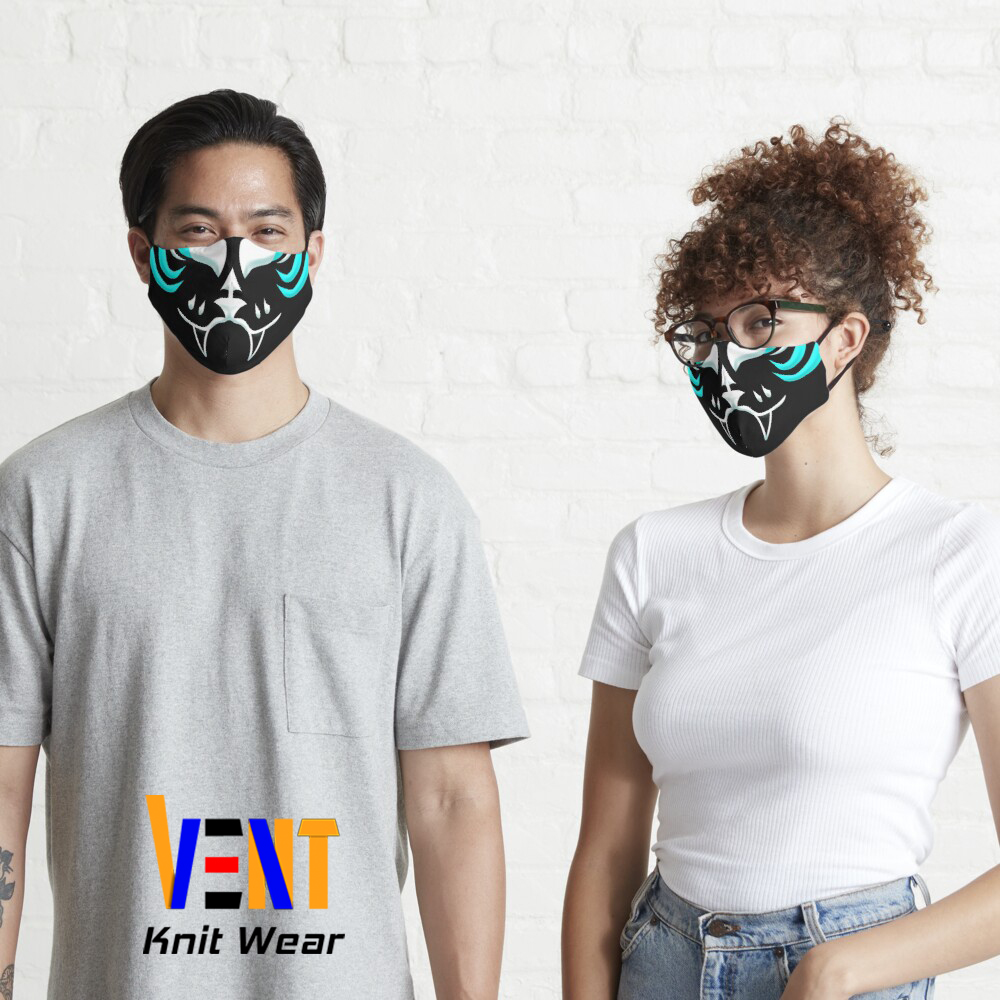 Dark Kitsune Face Cyan Six Layers Protective FaceMask For Men And Women  Six Layer Stylish Face Mask For Men And Women. 