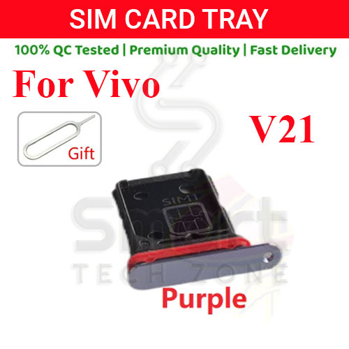Vivo V21 V21s 5G Sim Tray Micro SD Card Slot with Sim Ejector Pin Replacement Part. 