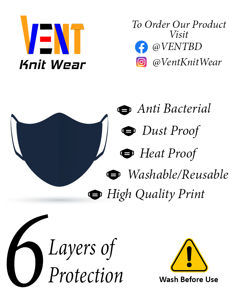 Dark Kitsune Face Cyan Six Layers Protective FaceMask For Men And Women  Six Layer Stylish Face Mask For Men And Women. 