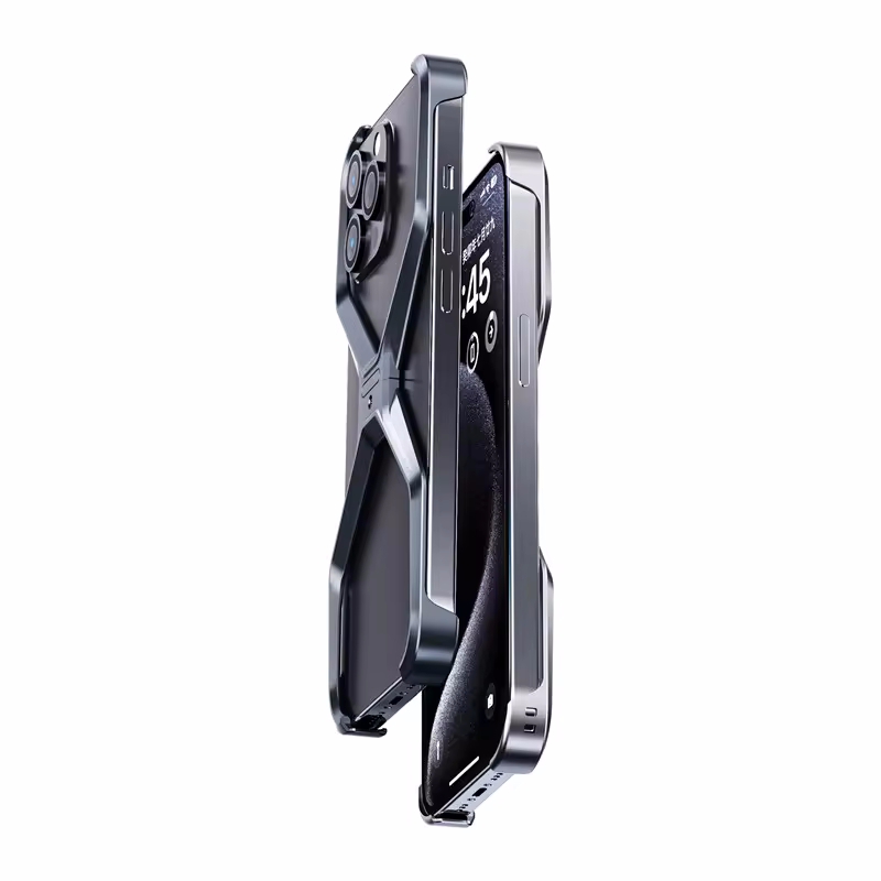 Aluminum Alloy X-shaped Metal Frame for iPhone 15 Pro Max 14. 