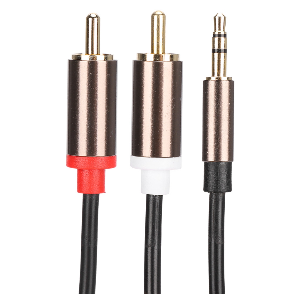 Audio Line Speaker Cord Computer Subwoofer Cable Phone Accessory 2-in-1 3.5mm Male to 2RCA2-meter