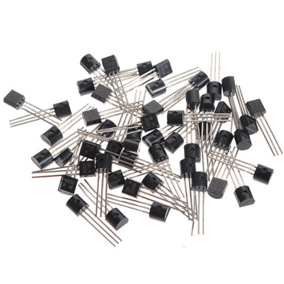 25Pcs- 2N2222A 2N2222 2N 2222 NPN 50V 0.8A 0.5W Power 3 Pin Leads General Purpose Transistor BJT Switching Transistor TO-92 Package 3Pin