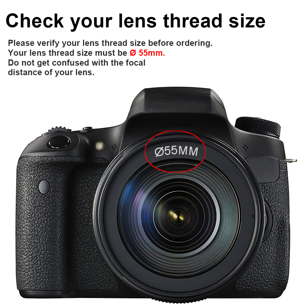 55MM 0.35x HD Fisheye Wide Angle Lens (w/Macro Portion) for Nikon D3400,D5600 and Sony Alpha A7 A7R A7S A6300 A6400 A6500. 