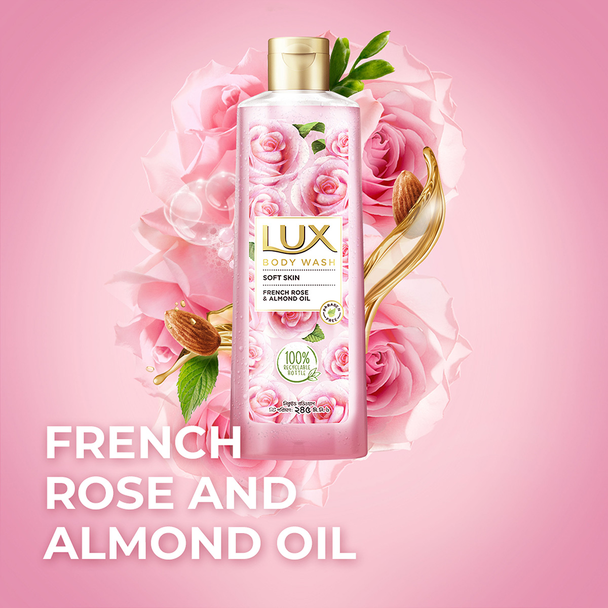 Lux Body Wash French Rose & Almond 245ml. 