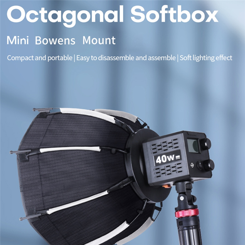 30cm Octagonal Softbox Mini Bowens Mount Quick Release Honeycomb Grid Softbox for ZU60 or M60 COB Fill Light Studio. 