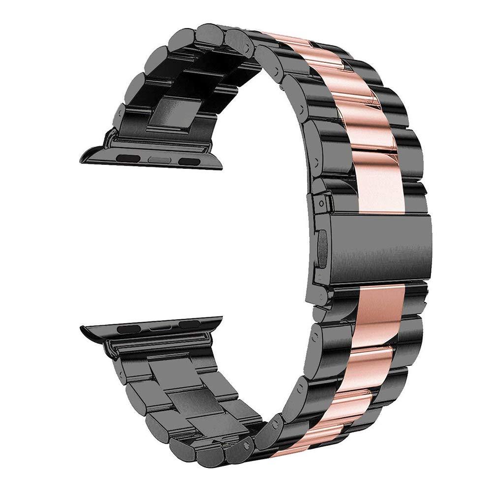 42mm/44mm Two-Color Stainless Steel Metal Replacement Strap For Smartwatch