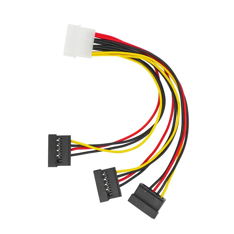 SATA Adapter Cable IDE 4Pin Male To 3 Port SATA Female Splitter Hard Drive Power Supply Cable SATA Cable 22cm. 