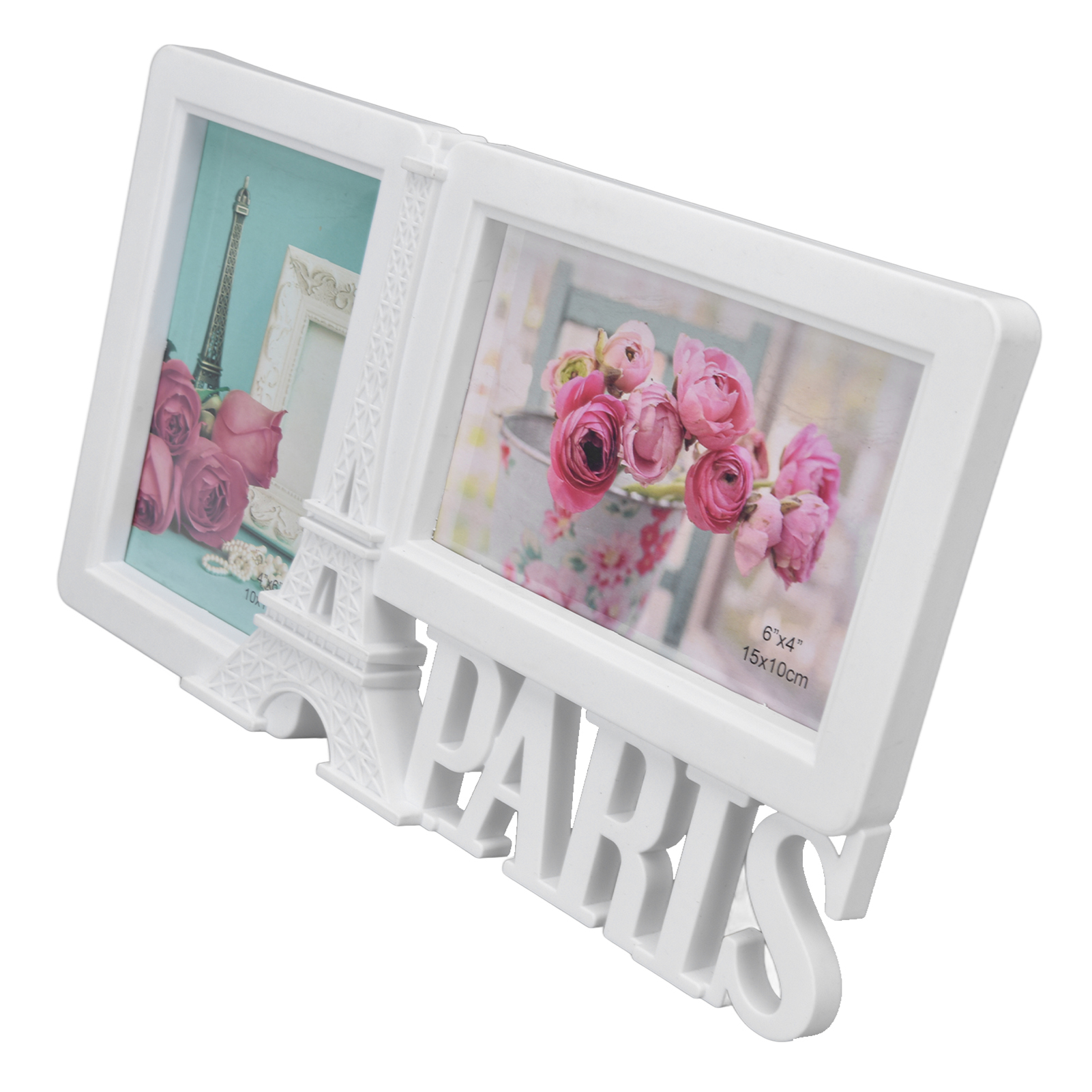 2PCS Rectangle Photo Frame Home Decorative Photo Frame 2 Hole Wedding Picture US