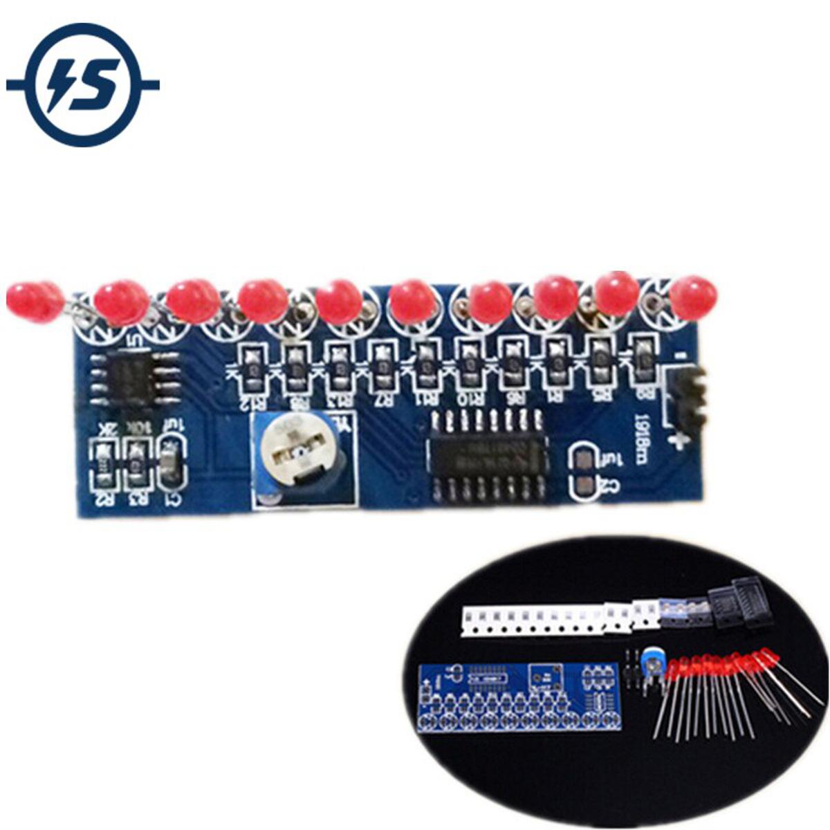 【happy one】NE555+CD4017 Flash Kits Flashing LED Light Suite 5.4x2.1cm Electronic Circuit Production Parts