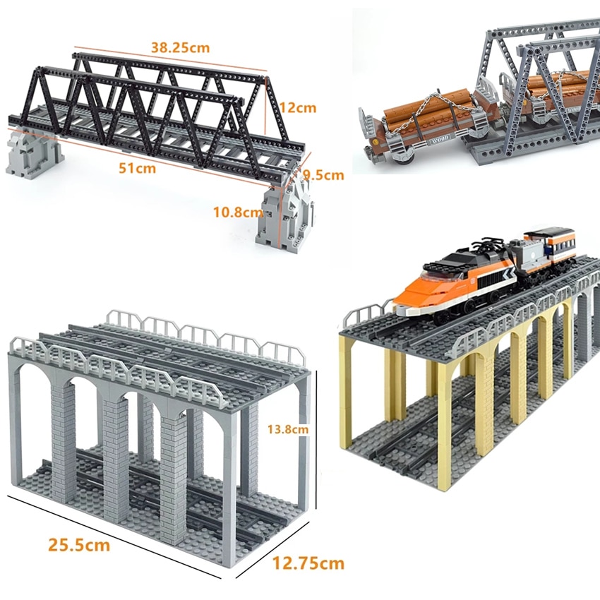 NEW City Trains Flexible Tracks Soft Straight Curved Rails Switch Building Block Creative Models Tailways Toys For Kids Gifts. 