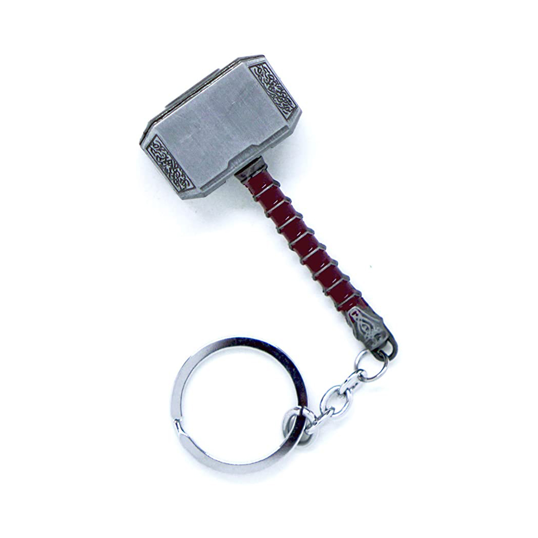 Thor Hammer Alloy Key Ring  Silver ST Metal. 