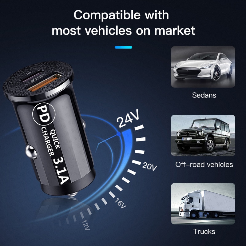 For APPLE Original PD 45W USB Type C Car Charger For iPhone 11 12 13 14 Pro Max Mini X XS XR 8Plus Fast Charging Lightning Cable. 