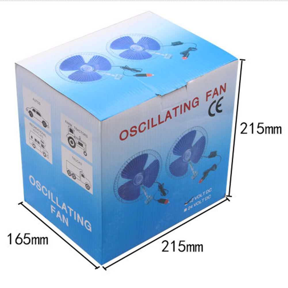 Car Clip Cooling Fan 12V/24V 8 Inch Low Noise Automobile Clip Fan Portable Rotatable with Cigarette Lighter Plug for Vehicle. 