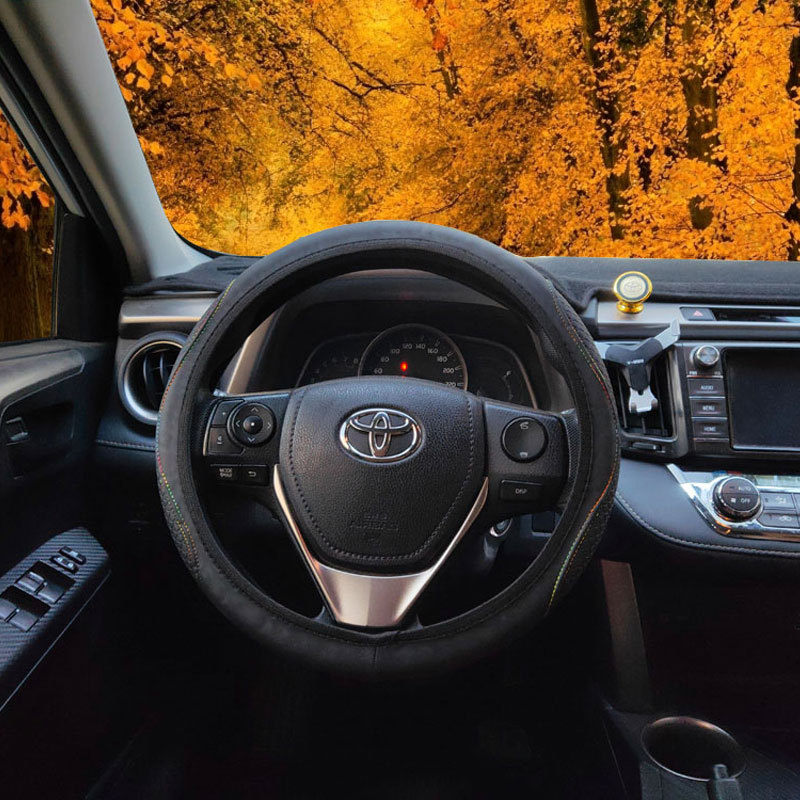 Manufacturers wholesale fiber leather steering wheel cover no inner ring handle elastic AliExpress foreign trade wholesale auto supplies