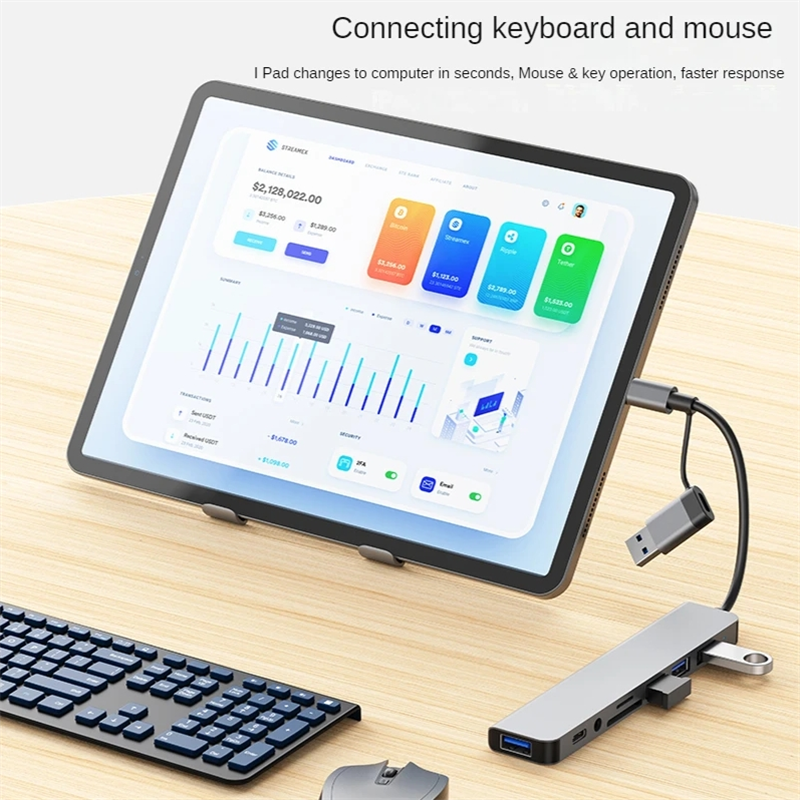 8-IN-2 USB HUB 3.0 USB-C HUB Docking Station Gbps High Speed Transmission USB Splitter Type C to USB OTG Adapter For Macbook Pro. 