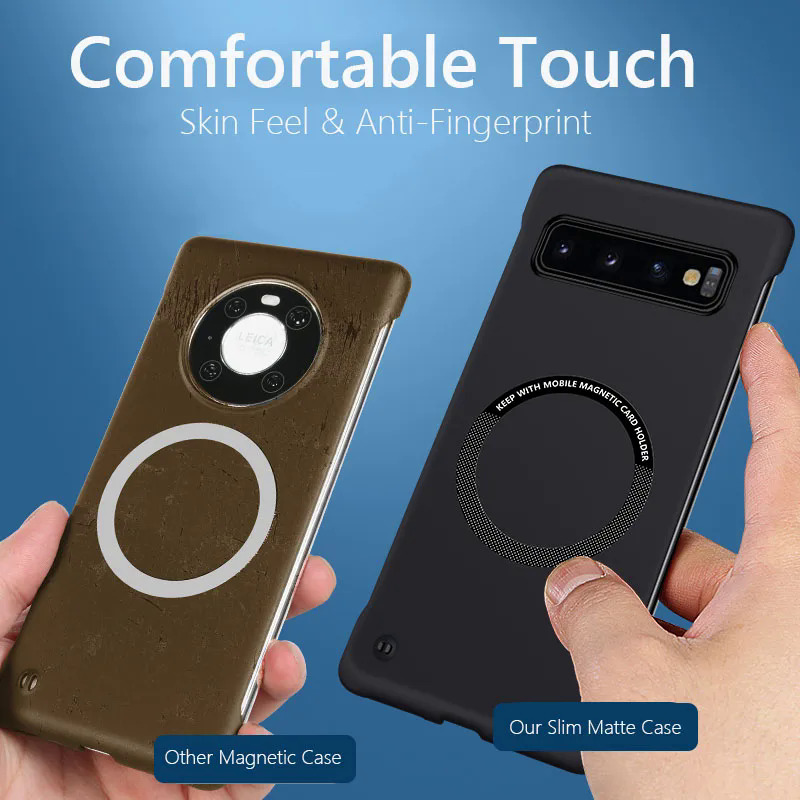 【NShisasN】For Samsung Galaxy S9 S10 Plus Frameless Magnetic Magsafe Slim Case For Samsung S10Plus S9Plus Wireless Charging Hard Back Cover. 