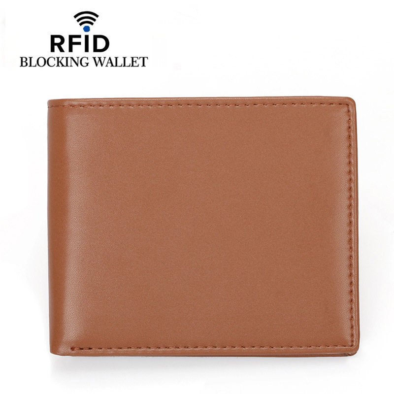Cross-border exclusive leather men's wallet wholesale new hot-selling RFID anti-theft brush multi-color men's short wallet