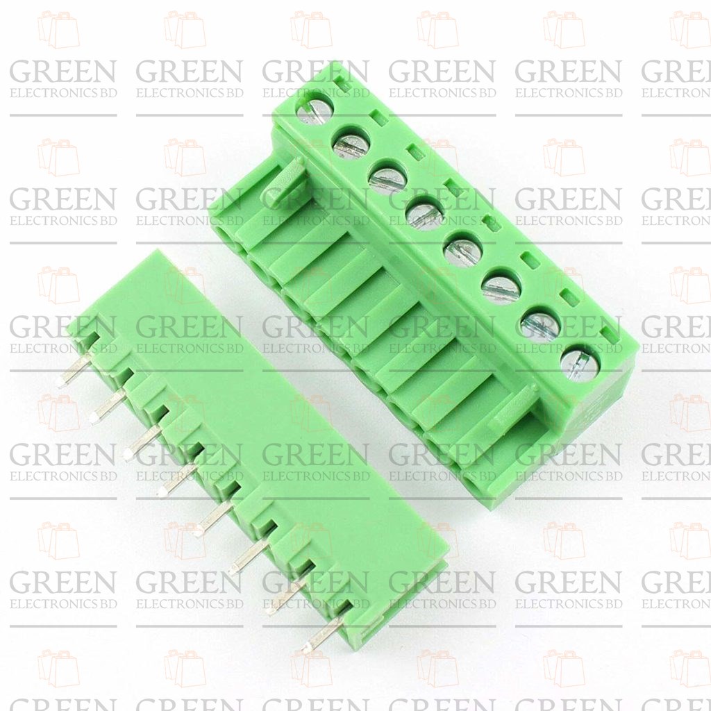 Screw Terminal Block 8 Pin 5.08mm Pitch Male Female Plug-in L Type Right Angle Connector Screw Terminal PCB Audio Video Accessories. 
