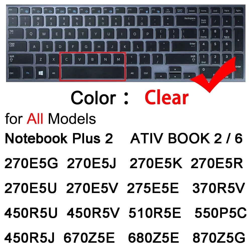 【3C VictoryEagle】Keyboard Cover Samsung Notebook Plus ATIV 6 270E5J 270E5K 270E5R 270E5U 270E5V Laptop Protector Skin Film