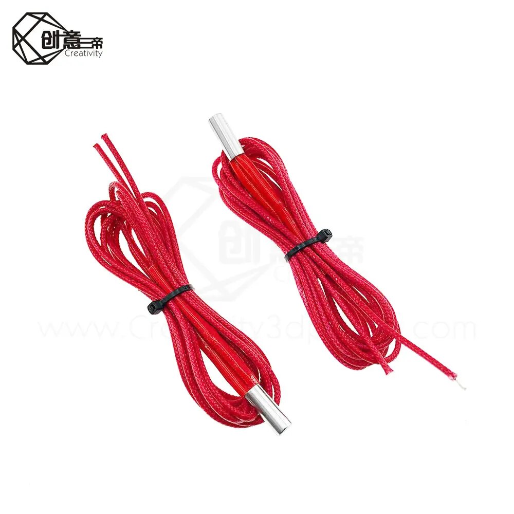 3D Print Part 12V 40W 1M Heater Cartridge Heating tube 6*20mm For Extruder Part Heating Tube Heat 12V/24V 40W Extrusion Heater. 