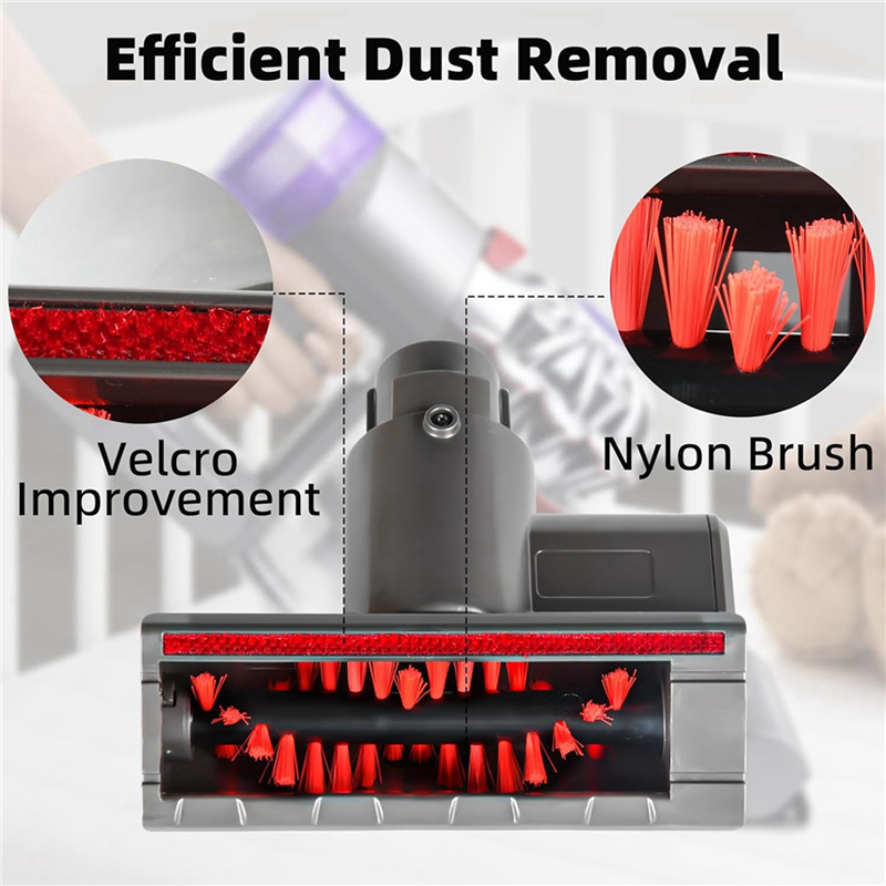 2X Mini Turbo Brush Head for V7 V8 V10 V11 V15 Cordless Vacuum Cleaners,Turbine Brush Remove Dust,Hair,Mites,Dirt