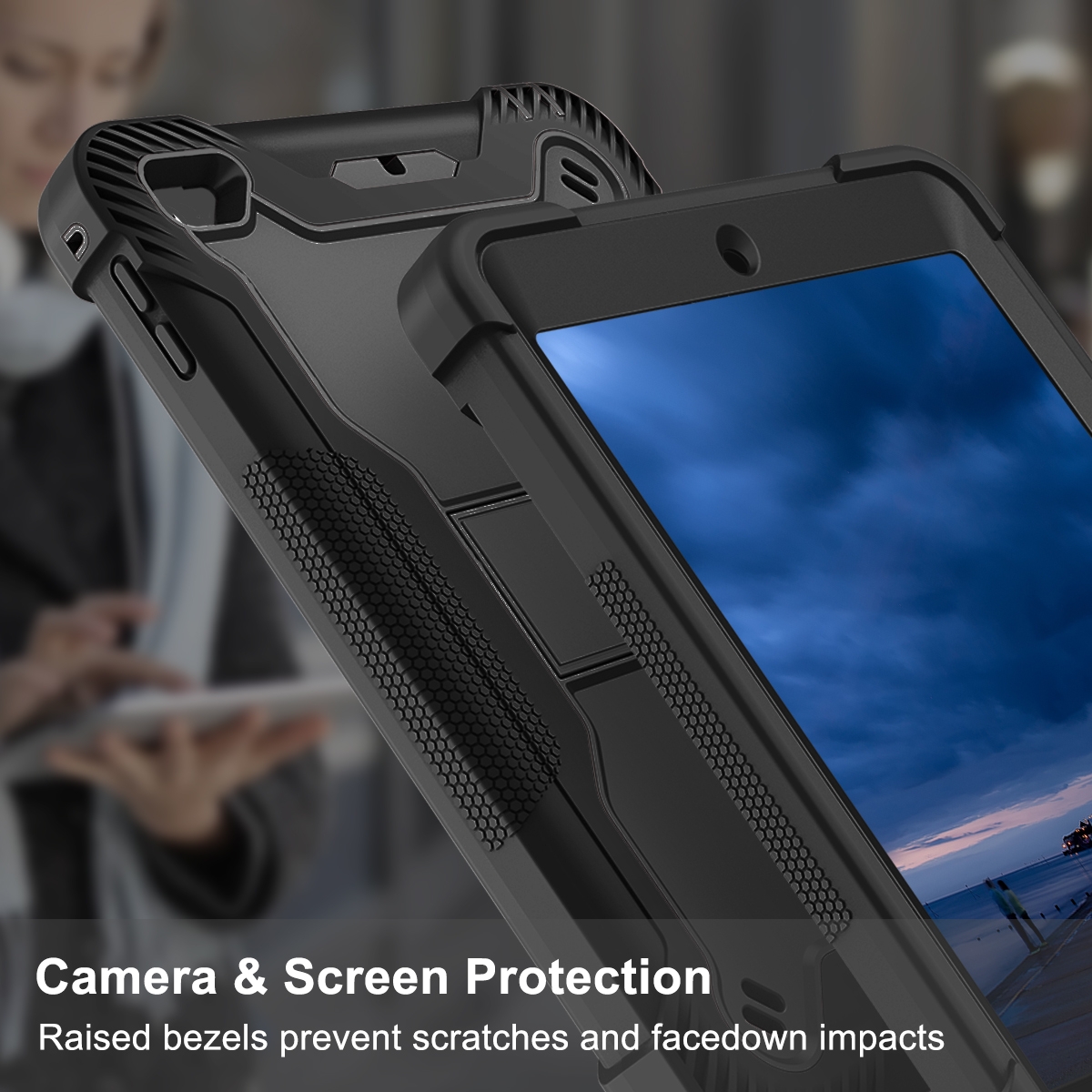 Silicone + PC Shockproof Protective Case with Holder For iPad mini / mini 4. 