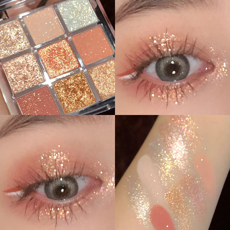 COCO VENUS Clear Nine Colors Acrylic Eyeshadow Palette Pearlescent Matte Earth Nine Square Shade Eyeshadow Makeup. 