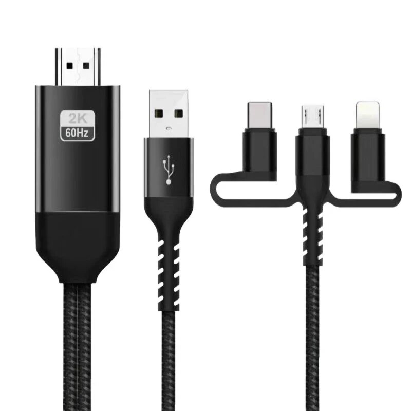 HDMI Cable Adapter USB C/for ios /Micro USB To HDMI-compatible HD TV Projector Audio Video Adapter Converter For iPhone Samsung. 