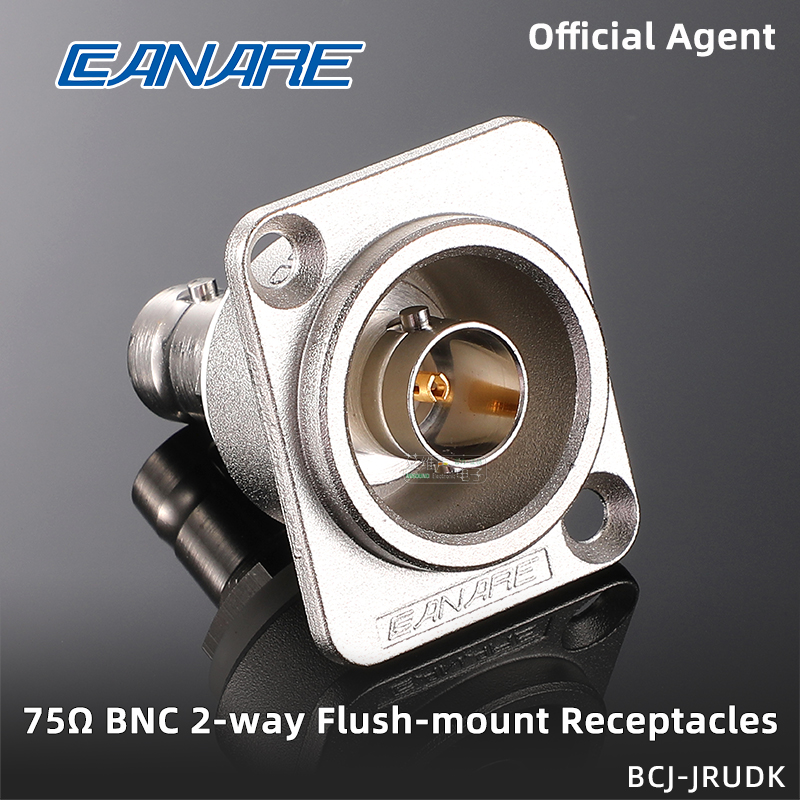 CANARE HD 75Ω BNC Receptacles Q9 12G-SDI Video Socket D-type Flange Panel Solderless Connector BCJ-JRUDK