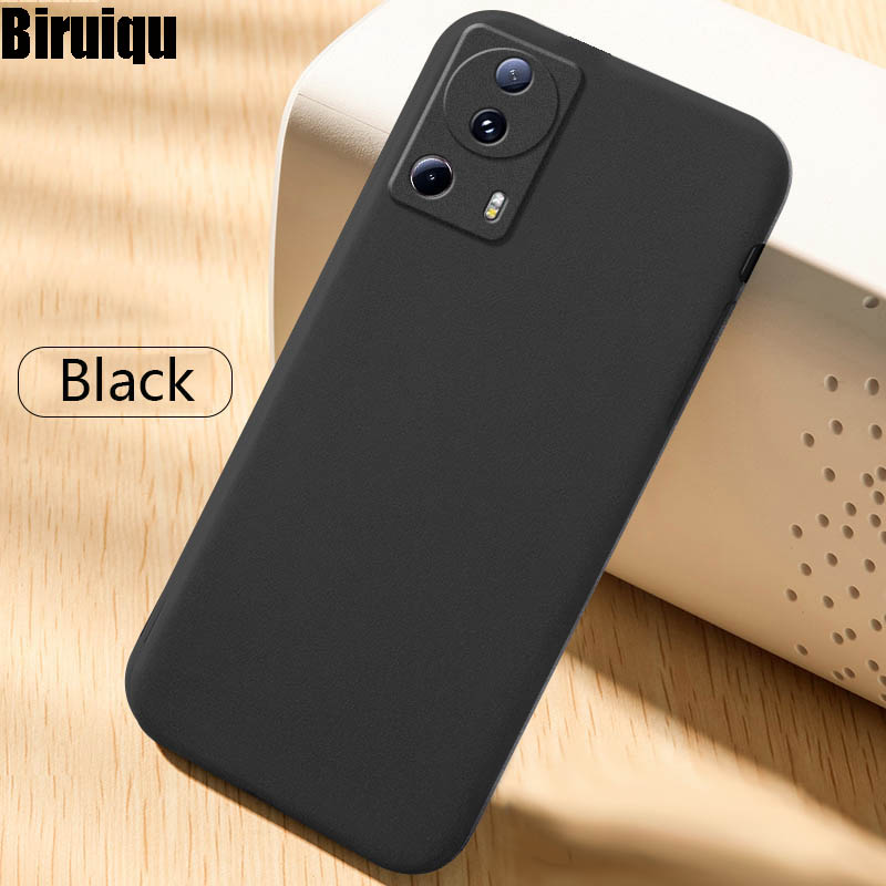 Biruiqu For Xiaomi Mi 13 Lite Shockproof Anti Slip Soft TPU Sandstone Matte Back Case Cover