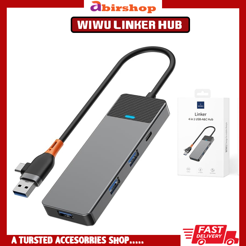 WiWU Linker 4 in 1 USB-A&C Hub (A431C)