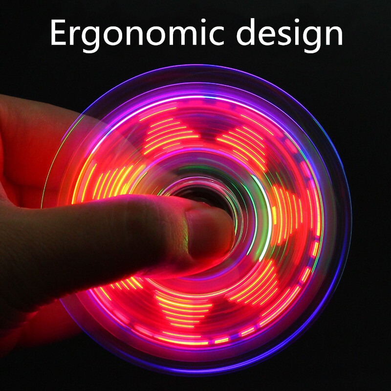 Creative LED Light Luminous Fidget Spinner Transparent Pattern Changes Hand Spinner Golw in the Dark Stress Relief Toys For Kids. 