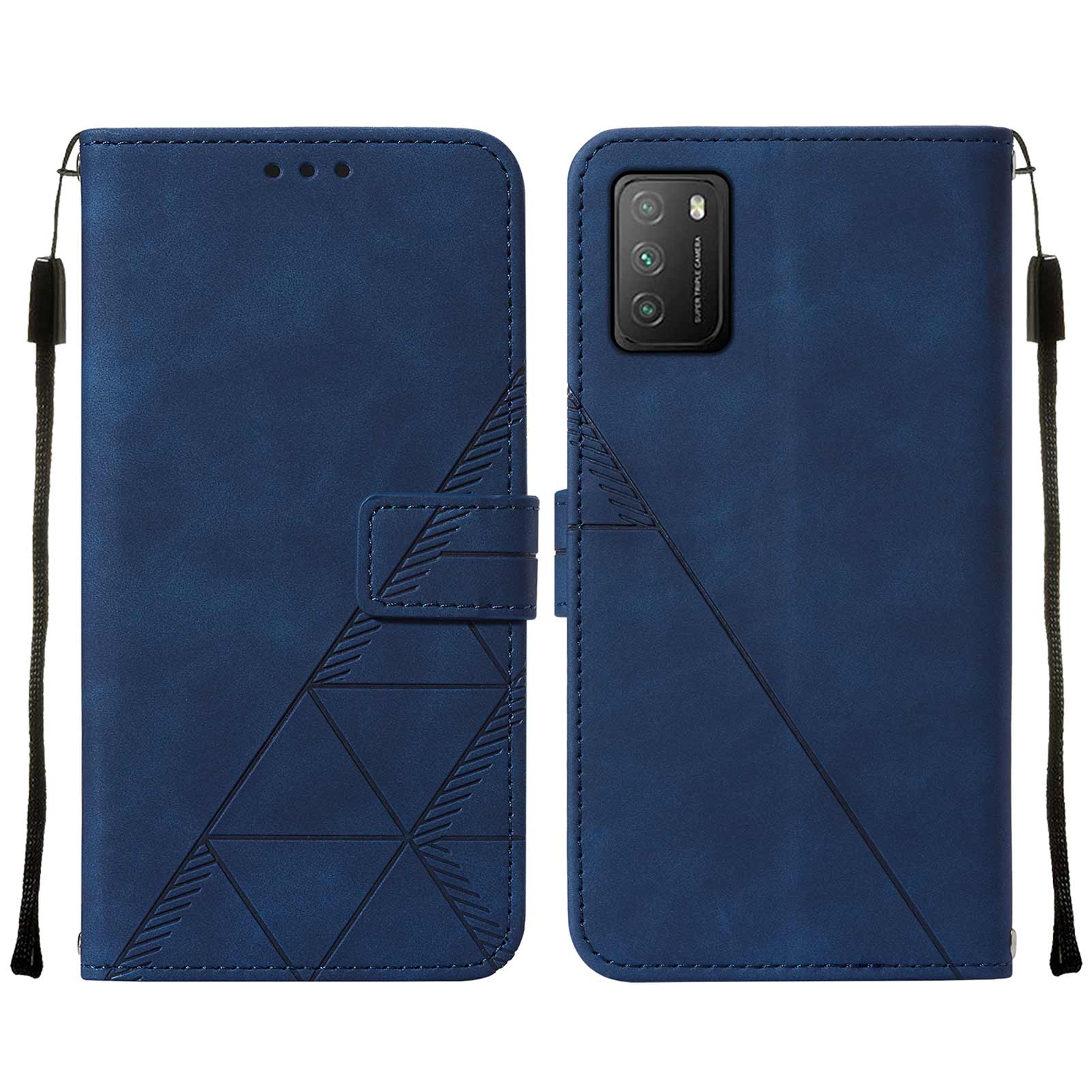 Business Phone Case For Xiaomi Poco M3 / Redmi 9T / 9 Power Case Skin Feeling PU Leather Flip Case With Card Slot Bracket Shockproof Design