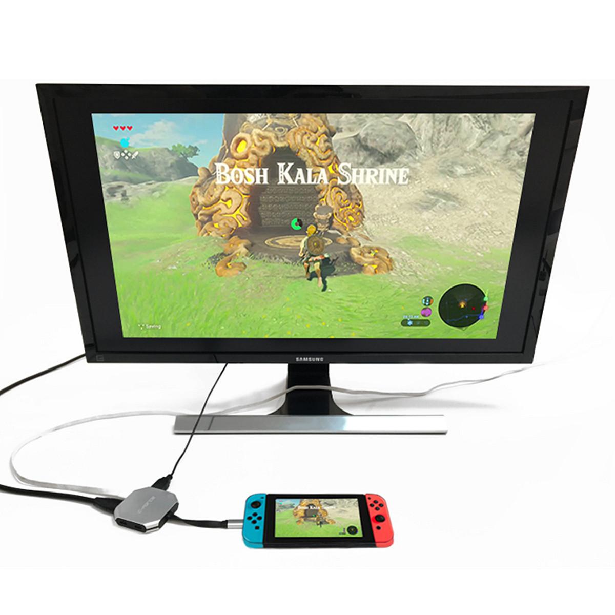 audio Type-C USB-C HDMI 6 Port Charging Converter For Nintendo Switch PC C-Force