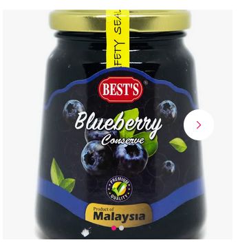 Best's Blueberry Fruit Jam Conserve 450 g(Malaysia )