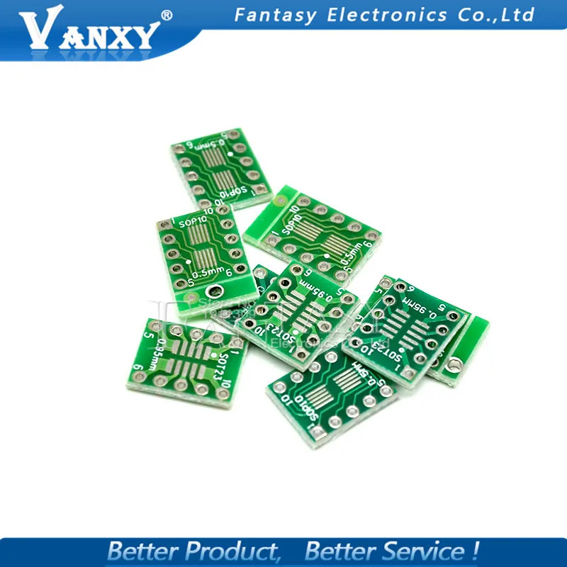 10PCs SOT23 msop10 sop-10 Umax to dip10 PCB transfer board dip pin board pitch adapter. 