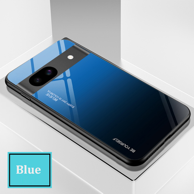 For Google Pixel 8A 8 Pro case Gradient Mirror Tempered Glass Protector Hard Back cover For Google Pixel 8 Pro 8A Back cover Phone Cases. 