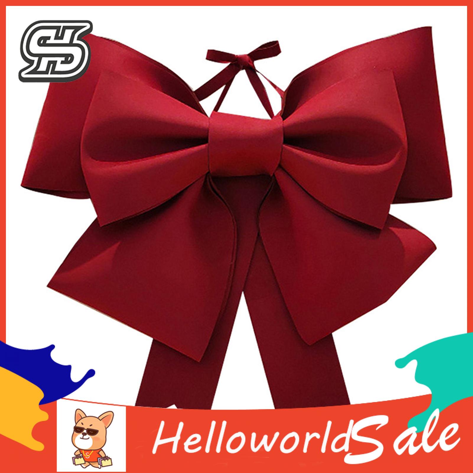 HelloWorld Wall Hanging Bowknot Attractive Big Ribbon Bowknot Living Room Latte Ornament