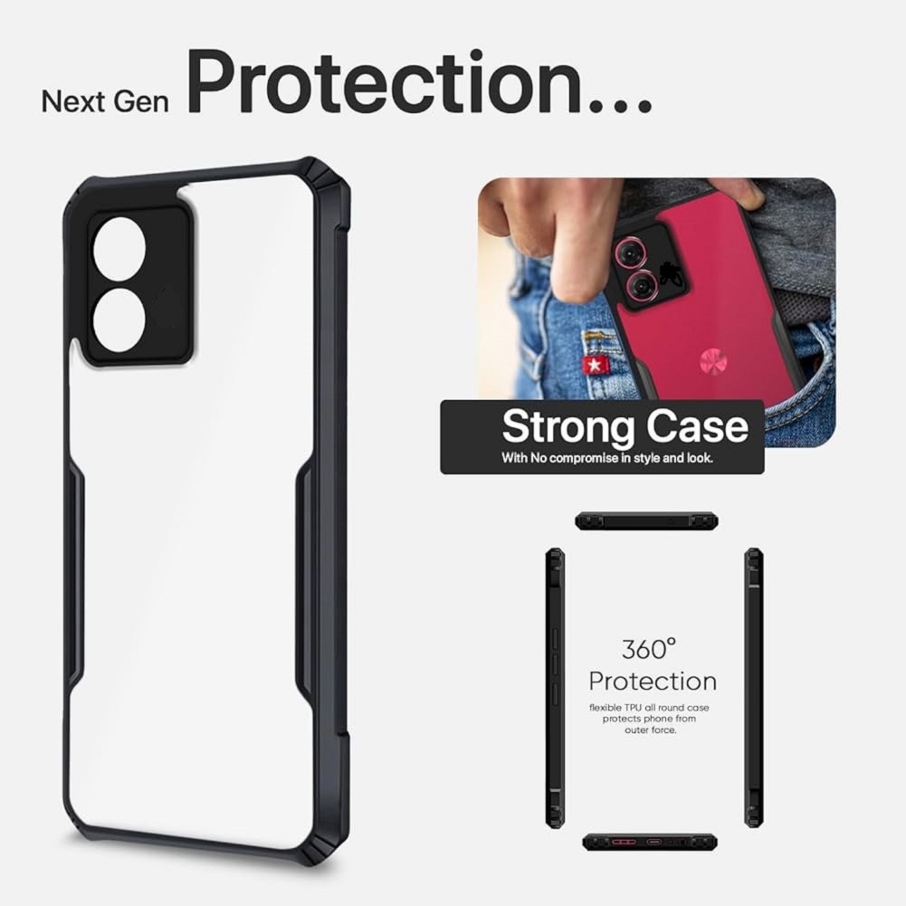 For Motorola Moto G04, G04s, Moto G Play (2024) Luxury Stylish Xunddu Case Clear Transparent Back Cover. 