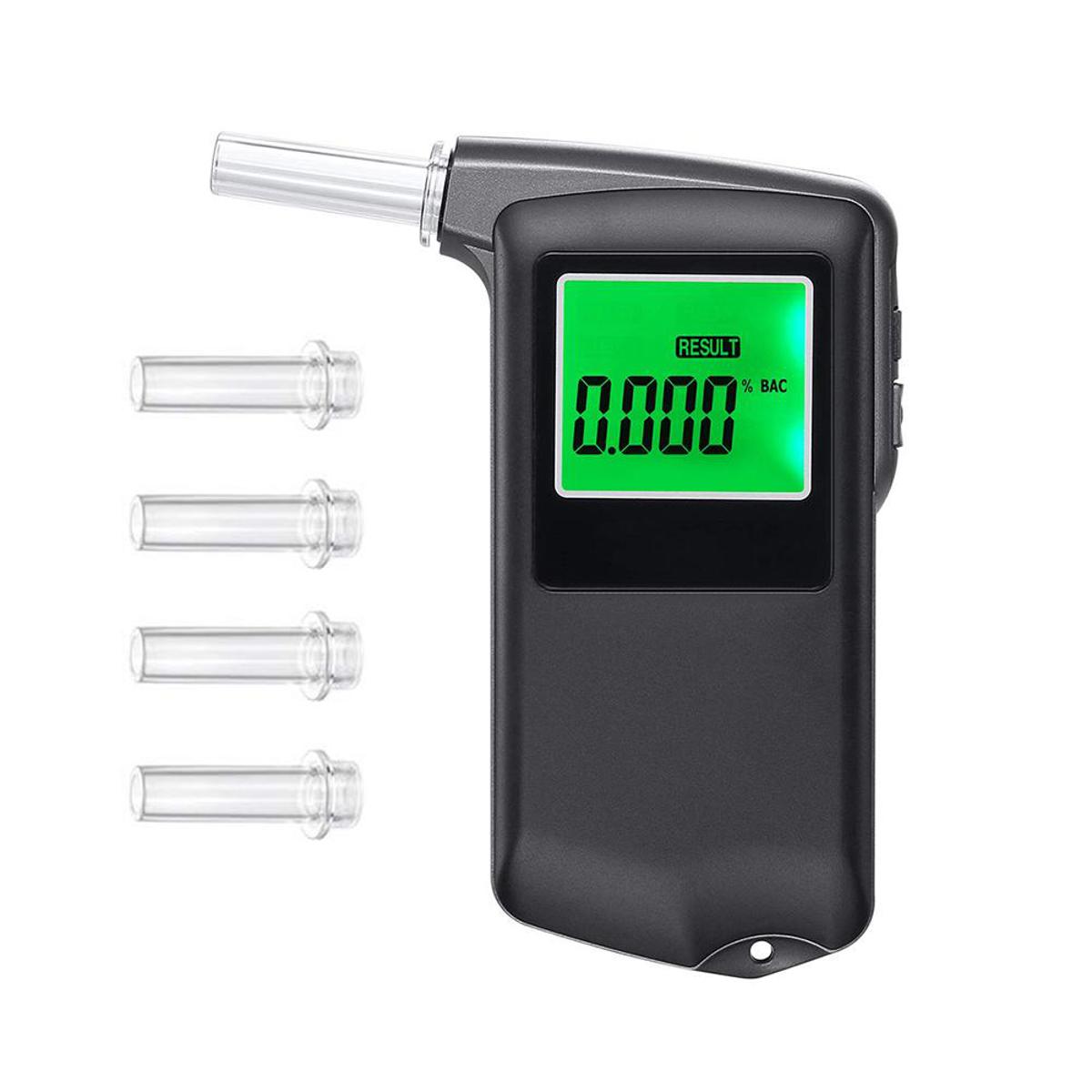 KOGEEK Professional Breathalyzer Portable Digital Breath Tester Tester Meter with 5pcs Transparent Mouthpieces Tester Meter Analyzer Detector AT7000