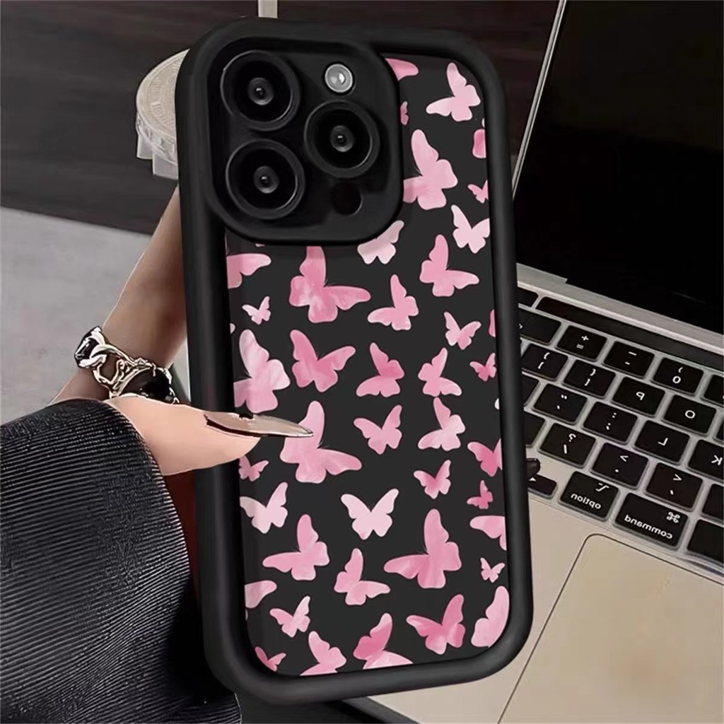 Aesthetic Simple Cute Casing Cartoon Butterfly Pattern Case for itel A80 Silicon Softcase Premium Shockproof Back Cover