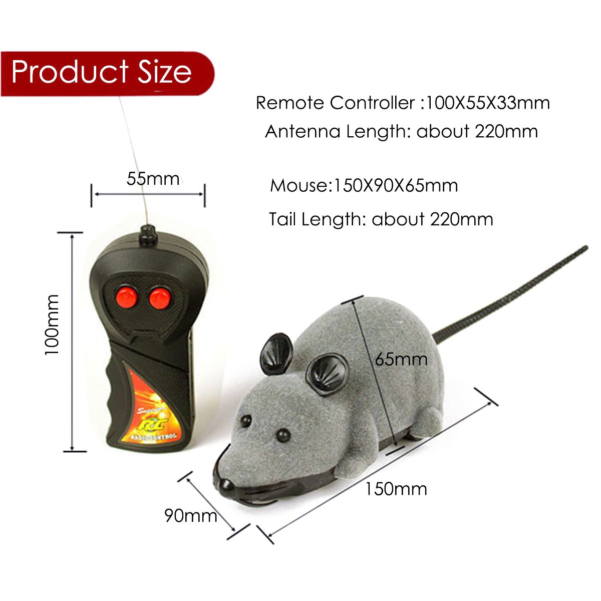 Wireless Remote Control RC Electronic Rat Mouse. 
