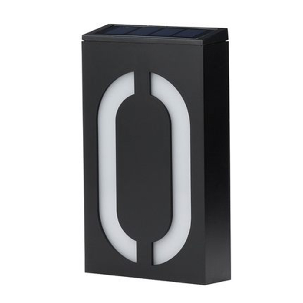 Solar Powered 0-9 LED Light House Address Number Street Road Doorplate Wall Lamp