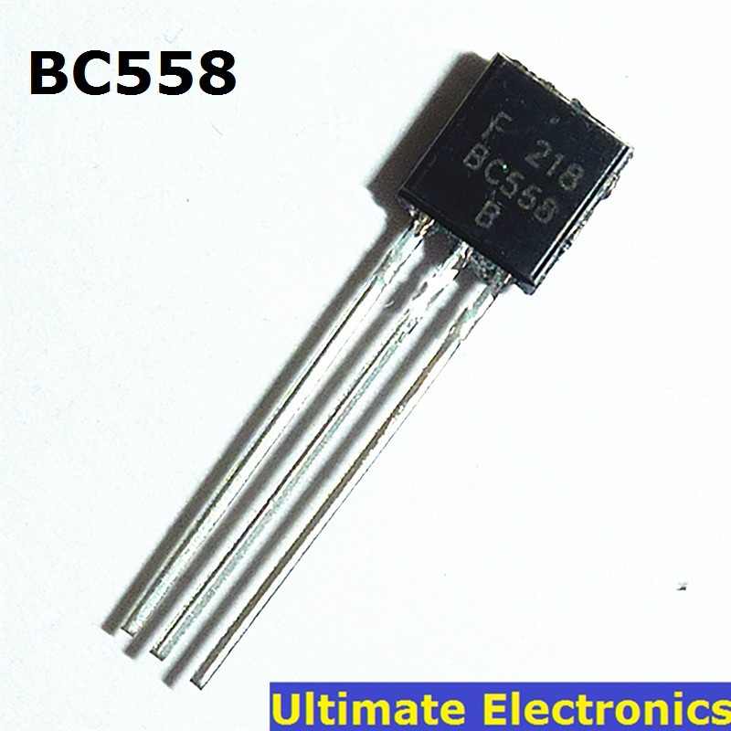 25Pcs- BC558B BC558 BC-558 BC 558 30V 100mA PNP 3 Pin Leads General Purpose Transistors BC 558 PNP 3 Pin TO-92 Package Bipolar Low Power Transistor. 