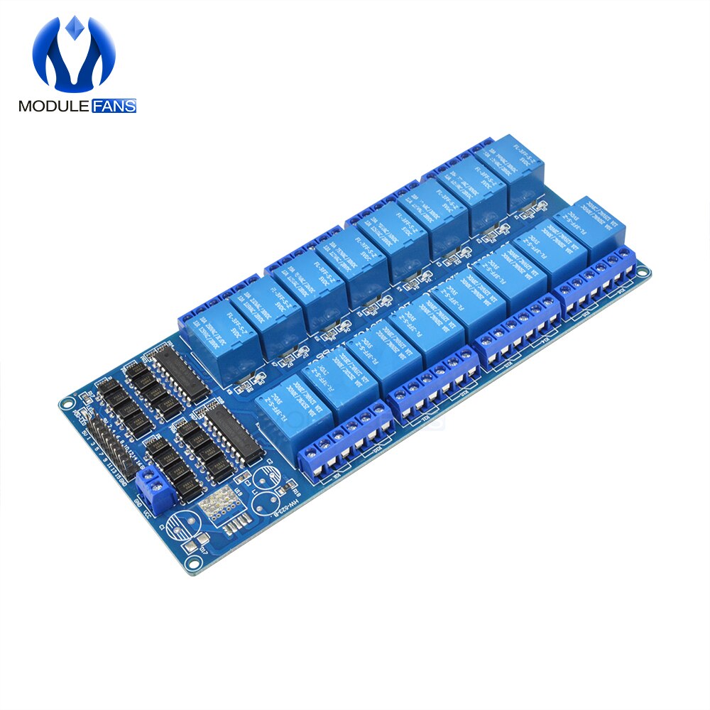 【happy one】16CH 16 CH 5V Relay Shield Module With LM2576 Power Supply For Arduino Board. 