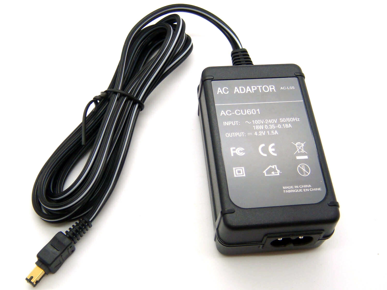 AC-LS5 AC-LS5A AC-LS5B Power Adapter Charger For Sony Cyber Shot DSC-P120 DSC-P150 DSC-P200 DSC-V1 DSC-V3 DSC-W180, DSC-W190, DSC-W200, DSC-W300, DSC-W310, DSC-W350, DSC-W370 DSC-V1, DSC-V3. 